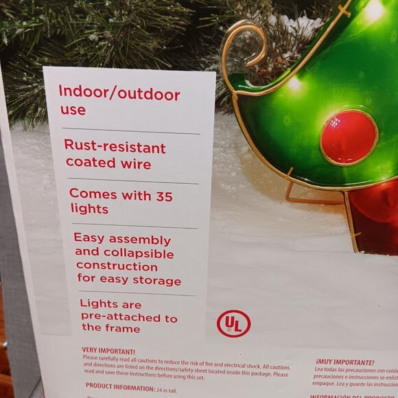 Holiday Time Prismatic Christmas Tree Indoor Outdoor Lights-Up 24" Star Green - Picture 10 of 10